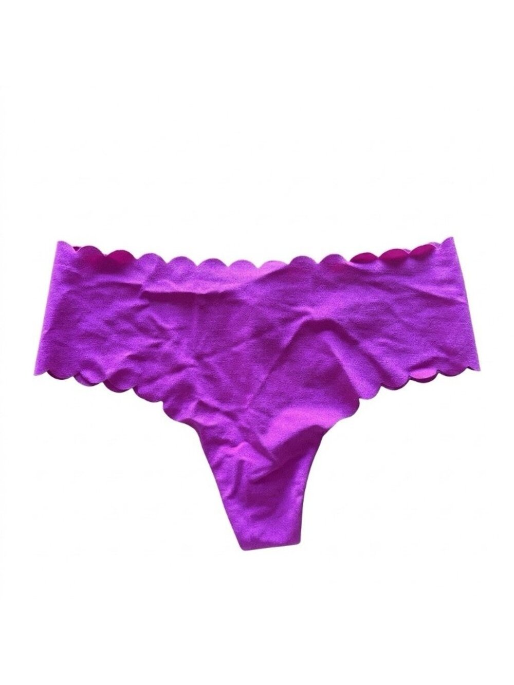 Victoria's Secret Seamless Thong Panty Scalloped Magenta‎ Size XS NEW!